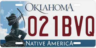 OK license plate 021BVQ