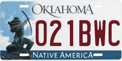 OK license plate 021BWC