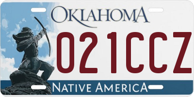 OK license plate 021CCZ