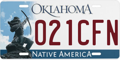 OK license plate 021CFN