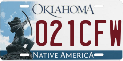 OK license plate 021CFW