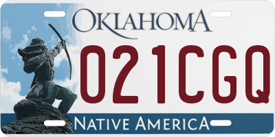 OK license plate 021CGQ