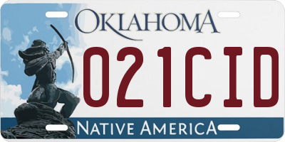 OK license plate 021CID
