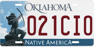 OK license plate 021CIO
