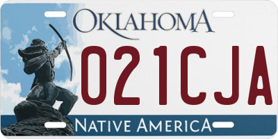 OK license plate 021CJA