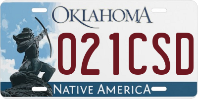 OK license plate 021CSD