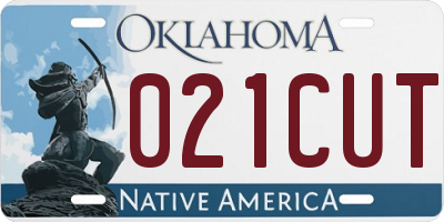 OK license plate 021CUT