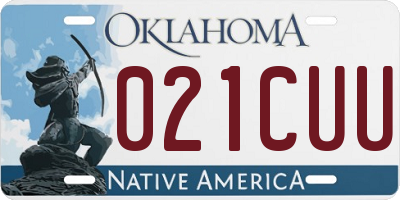 OK license plate 021CUU
