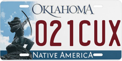 OK license plate 021CUX
