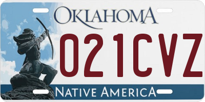 OK license plate 021CVZ