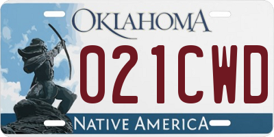 OK license plate 021CWD