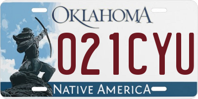 OK license plate 021CYU