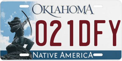 OK license plate 021DFY