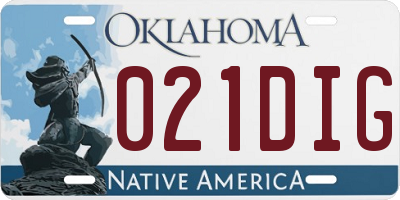 OK license plate 021DIG