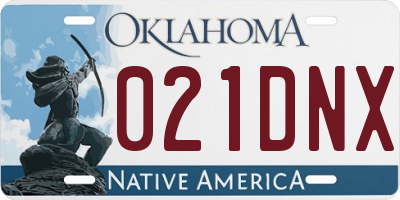OK license plate 021DNX