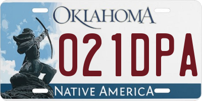 OK license plate 021DPA