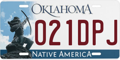 OK license plate 021DPJ