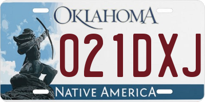 OK license plate 021DXJ