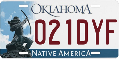 OK license plate 021DYF