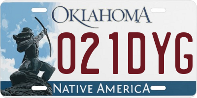 OK license plate 021DYG