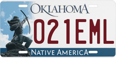 OK license plate 021EML