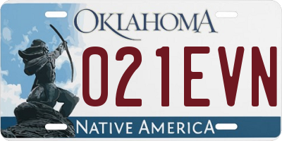 OK license plate 021EVN