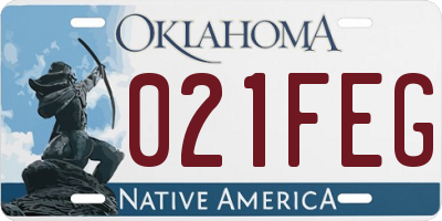 OK license plate 021FEG