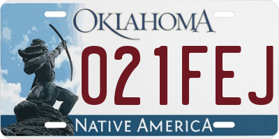OK license plate 021FEJ