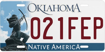 OK license plate 021FEP