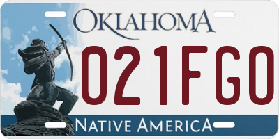 OK license plate 021FGO
