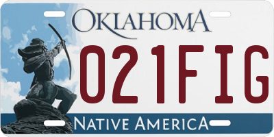 OK license plate 021FIG