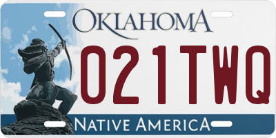 OK license plate 021TWQ