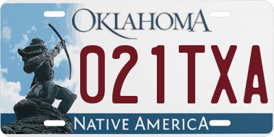 OK license plate 021TXA