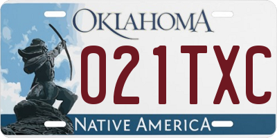 OK license plate 021TXC