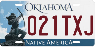 OK license plate 021TXJ