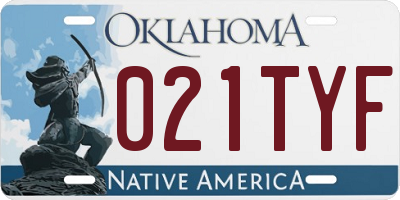 OK license plate 021TYF