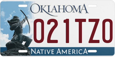 OK license plate 021TZO