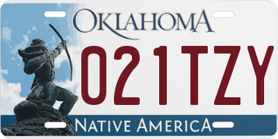 OK license plate 021TZY