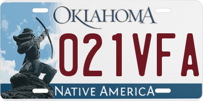 OK license plate 021VFA