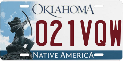 OK license plate 021VQW