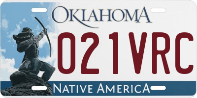 OK license plate 021VRC