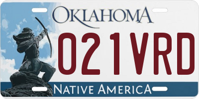 OK license plate 021VRD