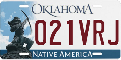 OK license plate 021VRJ