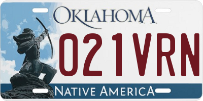 OK license plate 021VRN