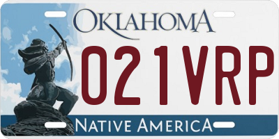 OK license plate 021VRP