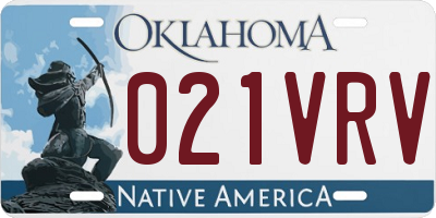 OK license plate 021VRV