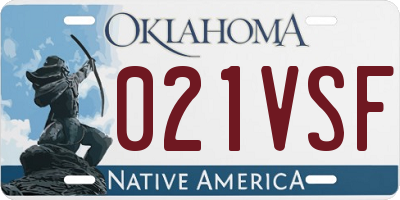 OK license plate 021VSF