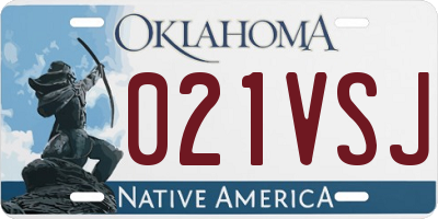 OK license plate 021VSJ