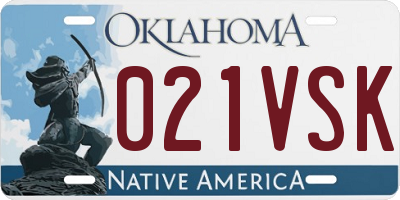 OK license plate 021VSK