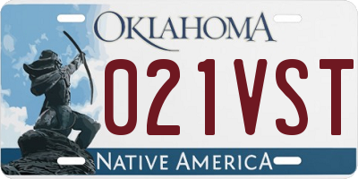 OK license plate 021VST